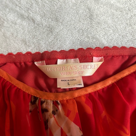 Y2K Victoria’s Secret very sexy lingerie gown red animal print mesh cami slip Lg - Picture 7 of 10